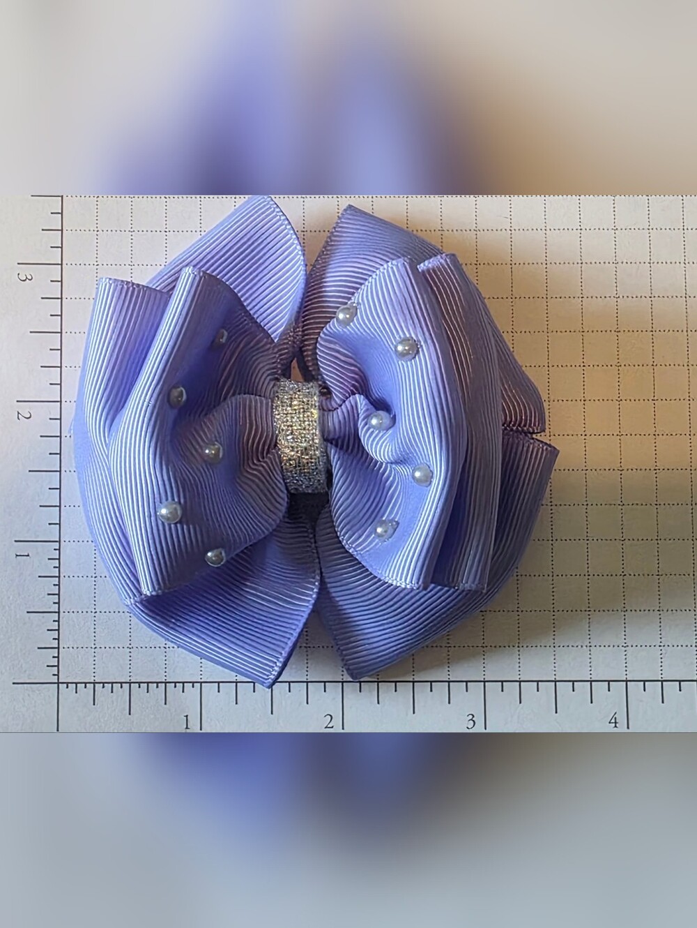 Lavender Pearl Accent Hair Bow
